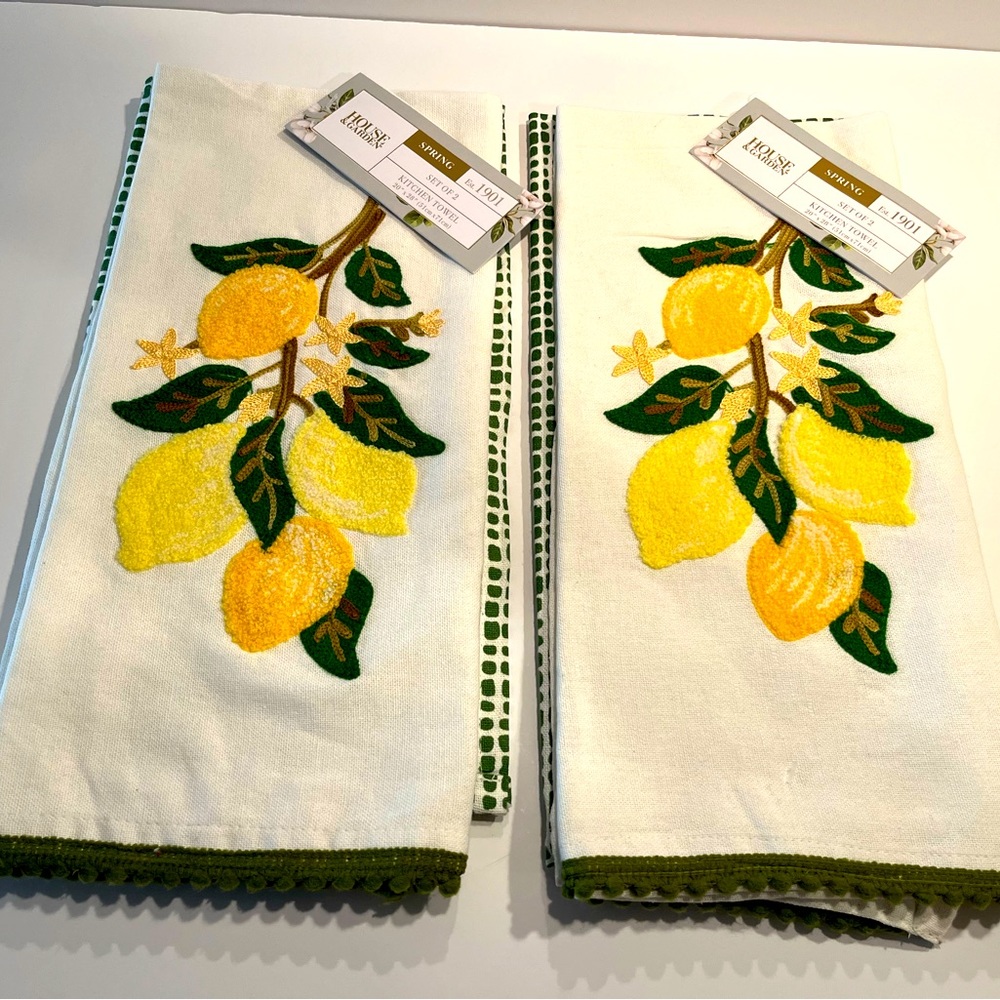 House and Garden Spring Lemon Kitchen Dish Towels
